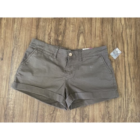 Ocean Pacific OP V Notch Cuff Shorts Urban Khaki Brown Juniors11 New Vintage Tag - Picture 1 of 16